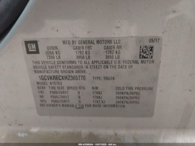 2017 CHEVROLET SILVERADO 1500 1GCVKRECXHZ365770 Photo 8