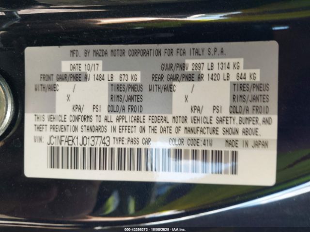 2018 FIAT 124 SPIDER JC1NFAEK1J0137743 Photo 8