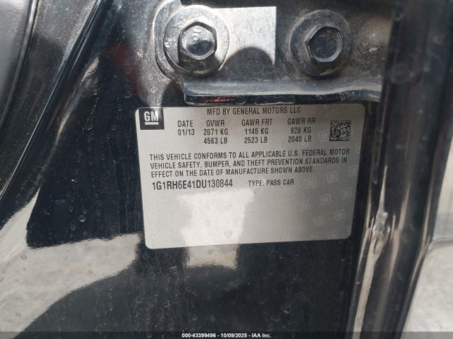 Продажа на аукционе авто 2013 Chevrolet Volt, vin: 1G1RH6E41DU130844, номер лота: 43399496