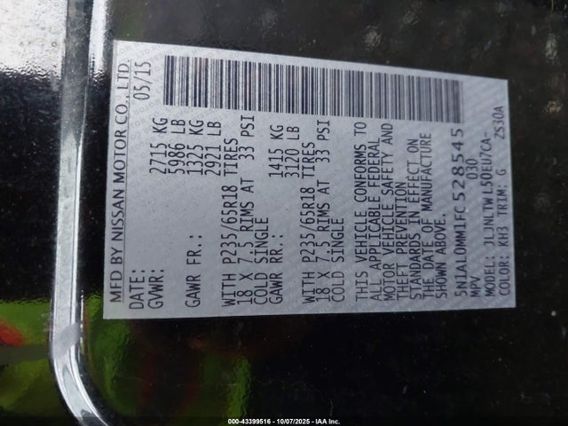 5N1AL0MM1FC528545 Infiniti QX60
