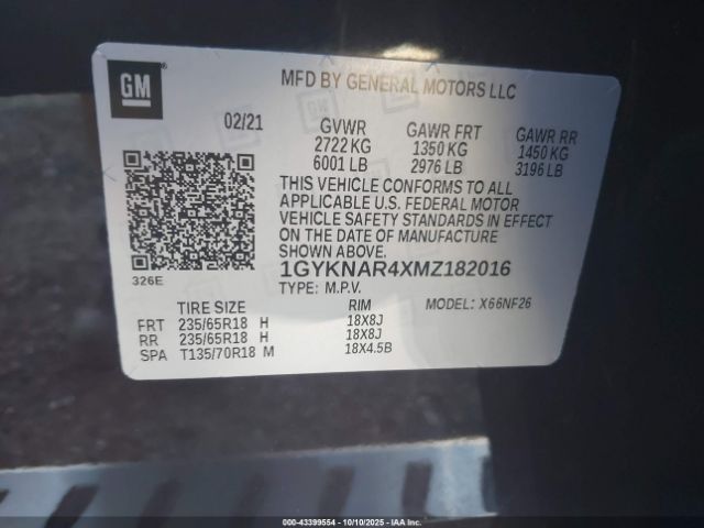 2021 CADILLAC XT5 1GYKNAR4XMZ182016 Photo 8