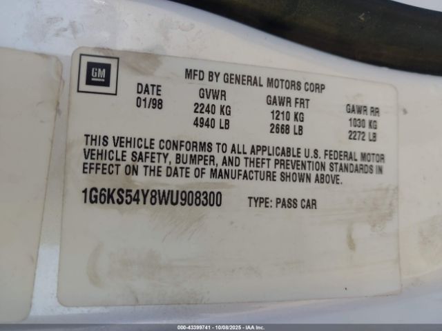 1998 CADILLAC SEVILLE 1G6KS54Y8WU908300 Photo 8