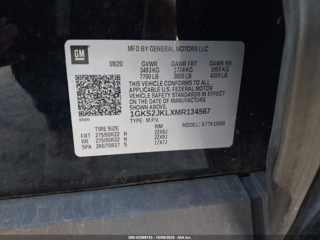 2021 GMC YUKON XL 1GKS2JKLXMR134567 Photo 8