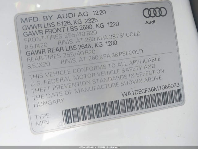 2021 AUDI Q3 WA1DECF36M1069033 Photo 8