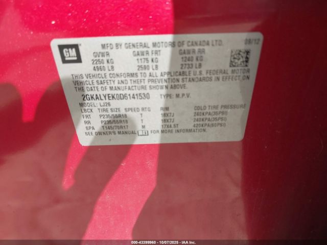 2013 GMC TERRAIN 2GKALYEK0D6141530 Photo 8