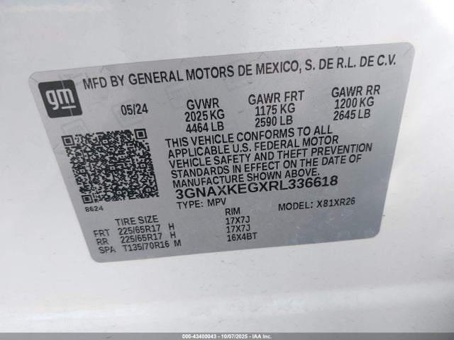 3GNAXKEGXRL336618 Chevrolet lsd