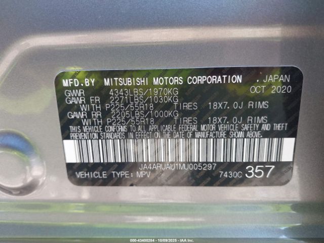 2021 MITSUBISHI OUTLANDER SPORT JA4ARUAU1MU005297 Photo 8