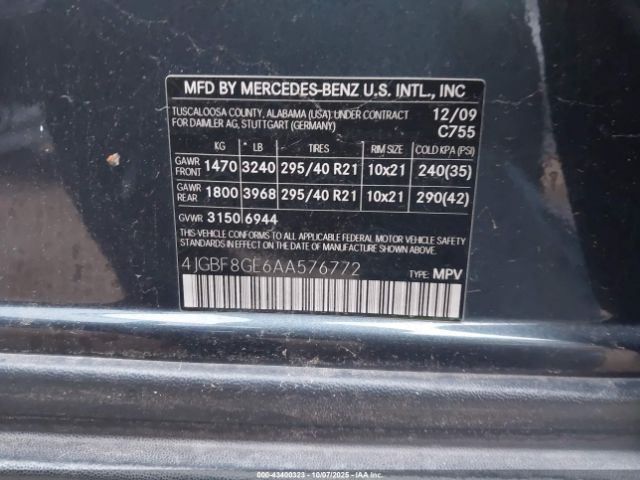 2010 MERCEDES-BENZ GL 550 4JGBF8GE6AA576772 Photo 8