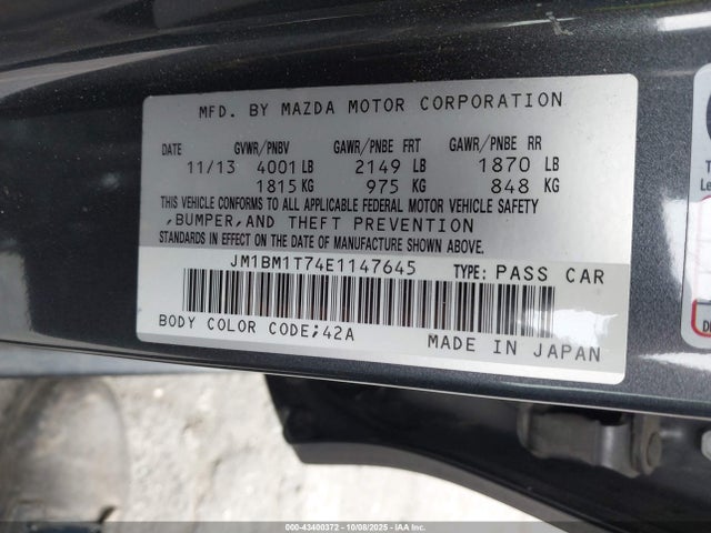 JM1BM1T74E1147645 Mazda pe