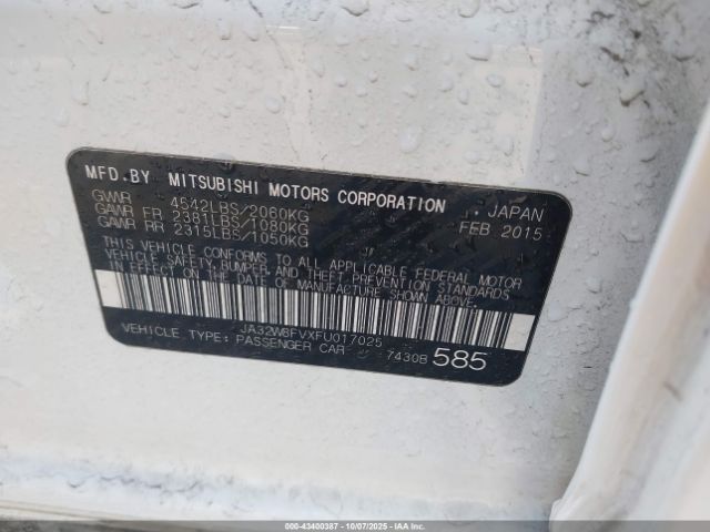 2015 MITSUBISHI LANCER EVOLUTION JA32W8FVXFU017025 Photo 8