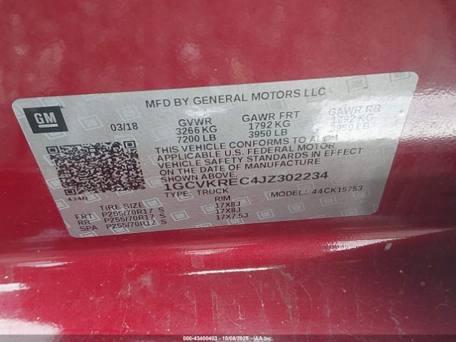 2018 CHEVROLET SILVERADO 1500 1GCVKREC4JZ302234 Photo 8