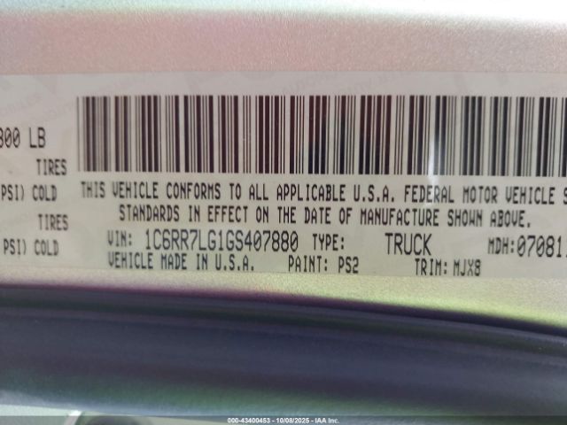 2016 RAM 1500 1C6RR7LG1GS407880 Photo 8