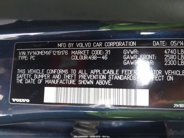 2015 VOLVO V60 YV140MEMXF1219176 Photo 8