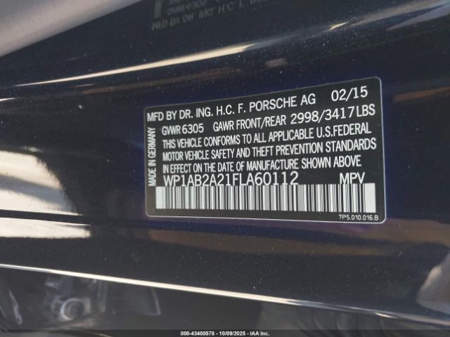 2015 PORSCHE CAYENNE WP1AB2A21FLA60112 Photo 8