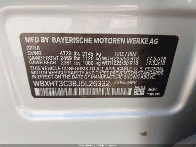 2018 BMW X1 WBXHT3C38J5L26332 Photo 8