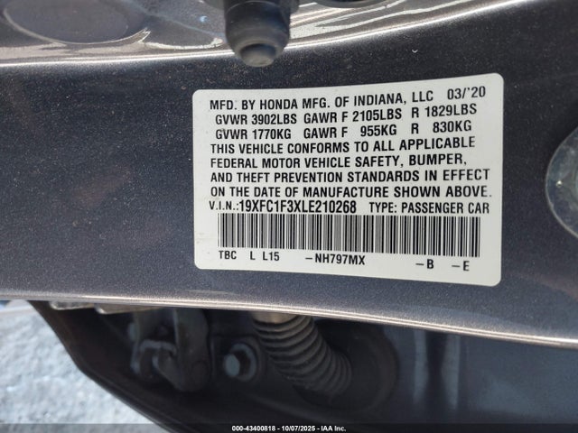 19XFC1F3XLE210268 Honda CIVIC EX
