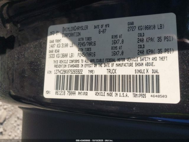 2007 MITSUBISHI RAIDER 1Z7HC28K07S265922 Photo 8