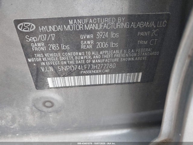 Hyundai mpi nu 2018 5NPD74LF7JH272280 Image 9