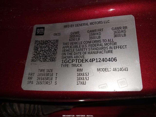 2023 CHEVROLET COLORADO 1GCPTDEK4P1240406 Photo 8