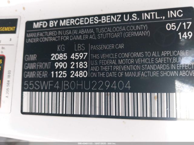 2017 MERCEDES-BENZ C 300 55SWF4JB0HU229404 Photo 8