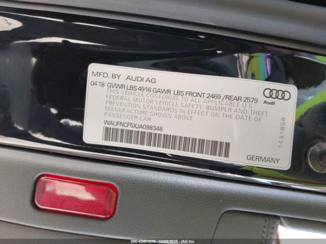 2018 AUDI A5 WAUFNCF5XJA098348 Photo 8