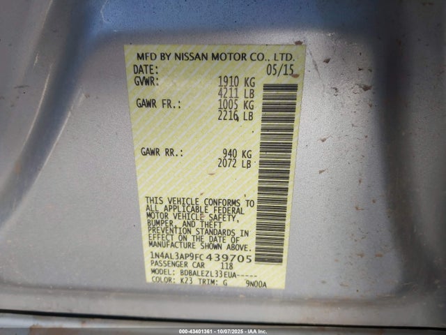 1N4AL3AP9FC439705 Nissan 2015