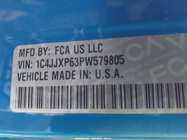 1C4JJXP63PW579805 Jeep Wrangler