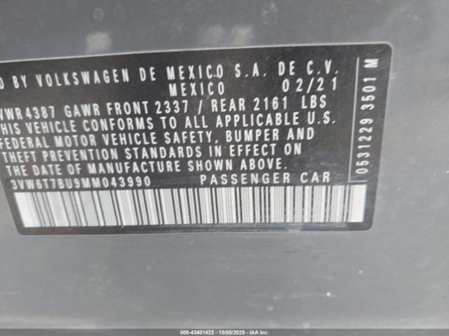 2021 VOLKSWAGEN JETTA GLI 3VW6T7BU9MM043990 Photo 8