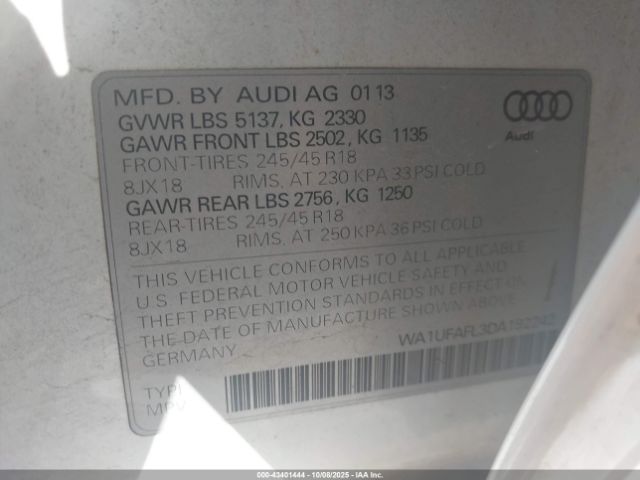 2013 AUDI ALLROAD WA1UFAFL3DA192242 Photo 8