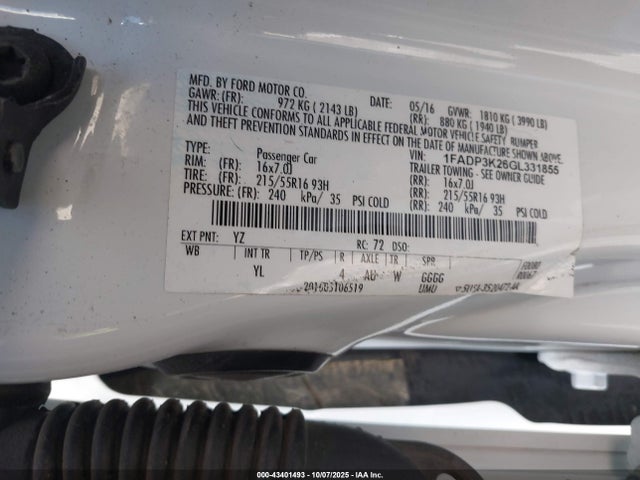 Ford 2016 2016 1FADP3K26GL331855 Image 9