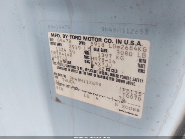 1979 FORD RANCHERO 9H48H112653 Photo 8