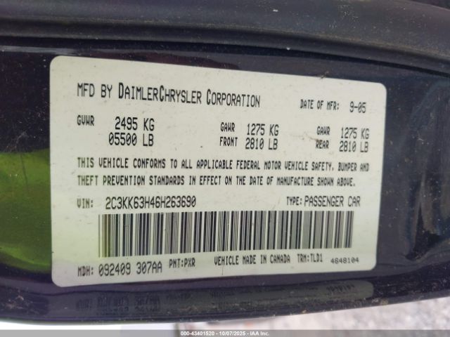 2006 CHRYSLER 300C 2C3KK63H46H263690 Photo 8