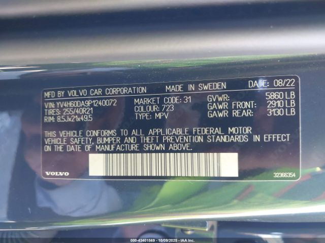2023 VOLVO XC60 RECHARGE PLUG-IN HYBRID YV4H60DA9P1240072 Photo 8