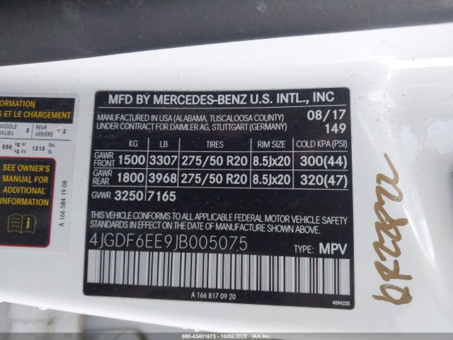 2018 MERCEDES-BENZ GLS 450 4JGDF6EE9JB005075 Photo 8