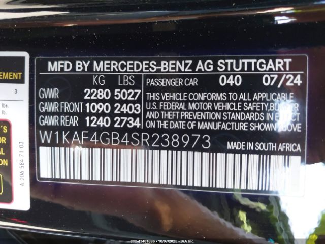 2025 MERCEDES-BENZ C 300 W1KAF4GB4SR238973 Photo 8