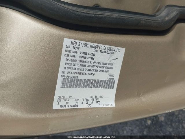 1999 FORD CROWN VICTORIA 2FAFP74W4XX127400 Photo 8