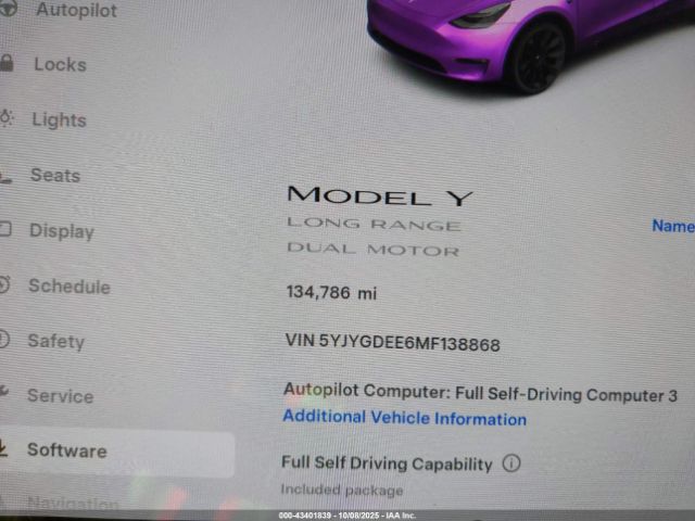 2021 TESLA MODEL Y 5YJYGDEE6MF138868 Photo 6