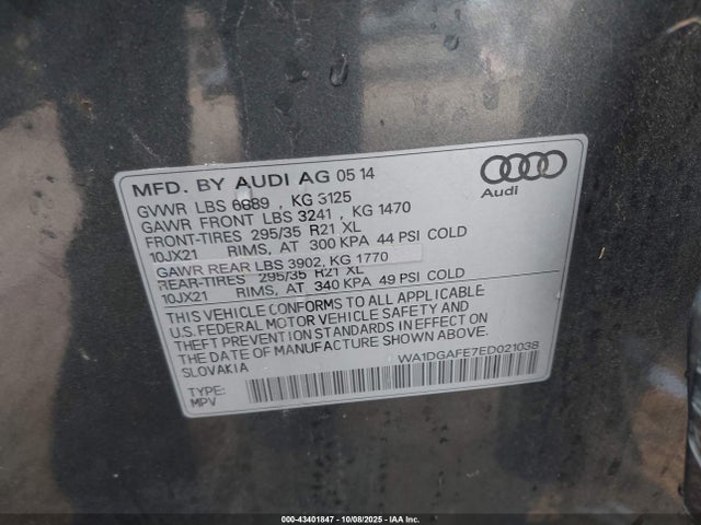 2014 AUDI Q7 WA1DGAFE7ED021038 Photo 8