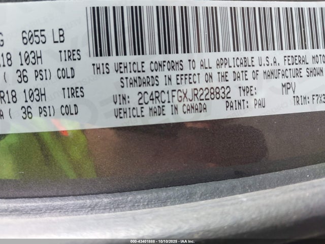 2C4RC1FGXJR228832 Chrysler Pacifica Touring Plus