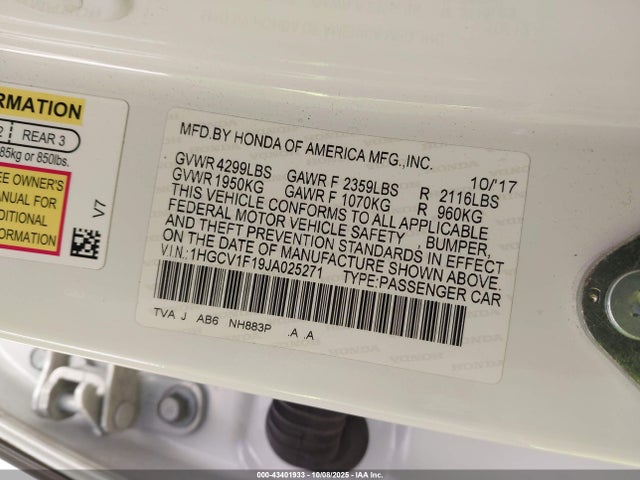 1HGCV1F19JA025271 Honda ACCORD LX