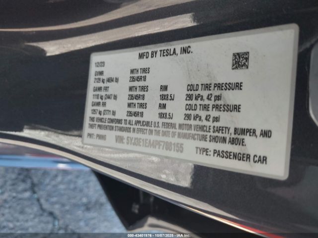 2023 TESLA MODEL 3 5YJ3E1EA4PF708155 Photo 8