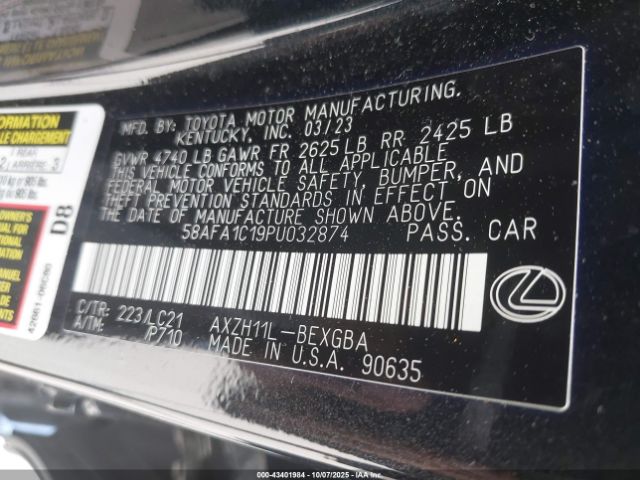 2023 LEXUS ES 300H 58AFA1C19PU032874 Photo 8