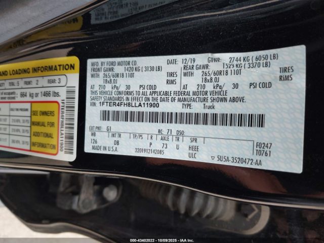 2020 FORD RANGER 1FTER4FH8LLA11900 Photo 8