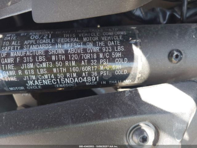 2022 KAWASAKI EN650 JKAENEC15NDA04891 Photo 9