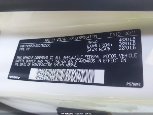 2012 VOLVO S80 YV1952ASXC1152235 Photo 8