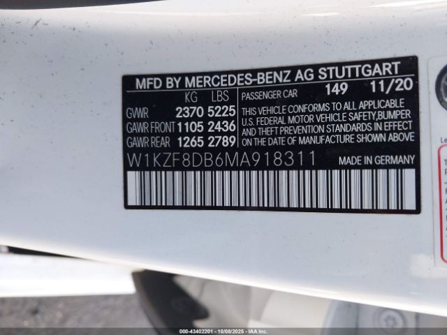 2021 MERCEDES-BENZ E 350 W1KZF8DB6MA918311 Photo 8