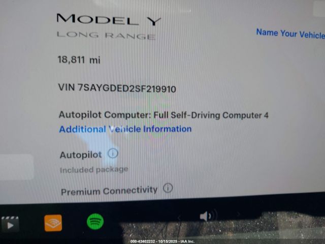 2025 TESLA MODEL Y 7SAYGDED2SF219910 Photo 6
