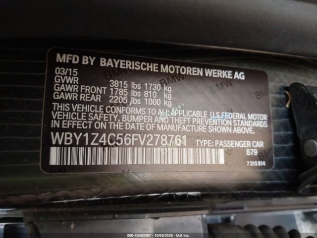 2015 BMW I3 WBY1Z4C56FV278761 Photo 8