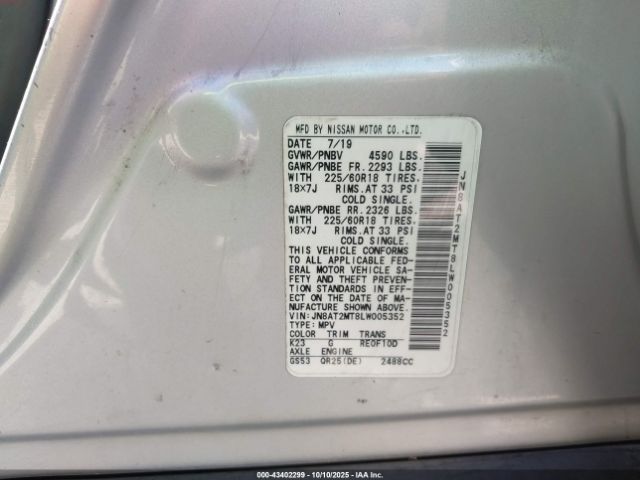 2020 NISSAN ROGUE JN8AT2MT8LW005352 Photo 8