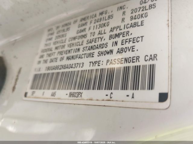 2006 ACURA TL 19UUA662X6A043713 Photo 8